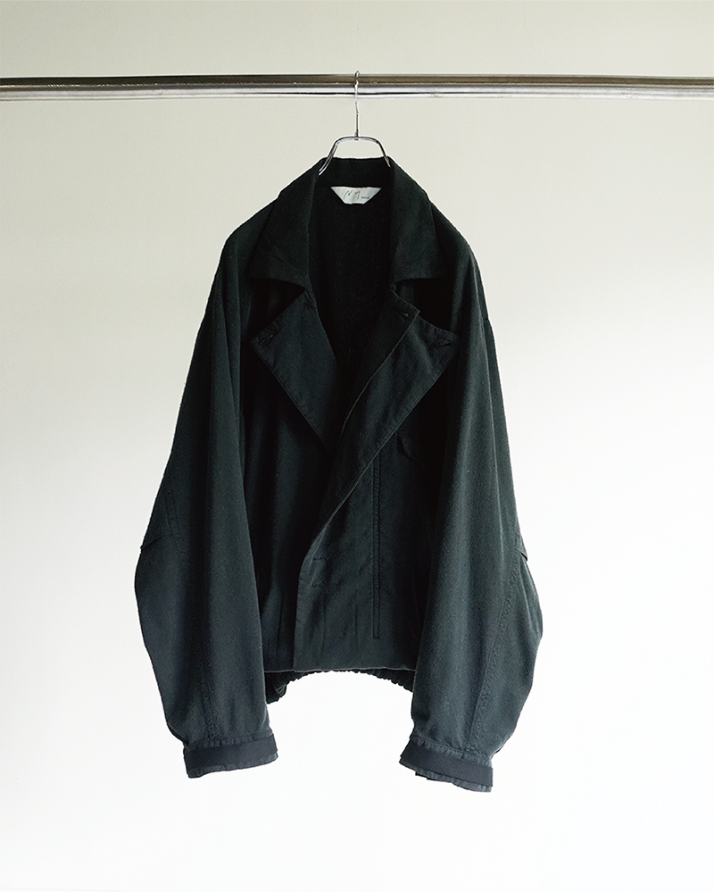 SILK SUEDE WRAP BLOUSON(BLACK)