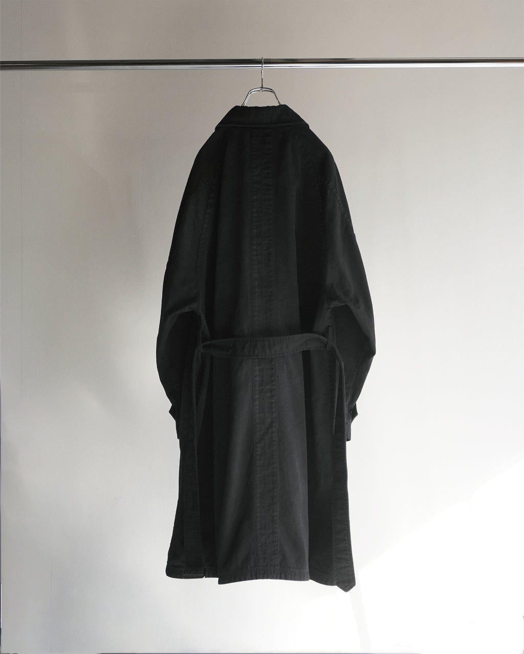 DRILL BALMACAAN COAT(BLACK)