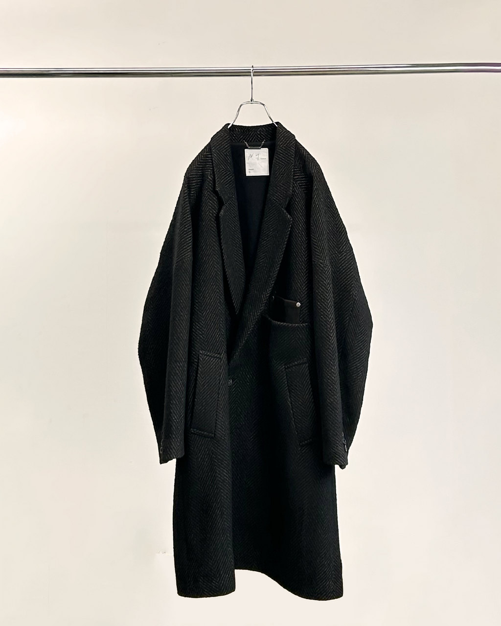 SEMI-DOUBLE CHESTER COAT(BROWN×BLACK)