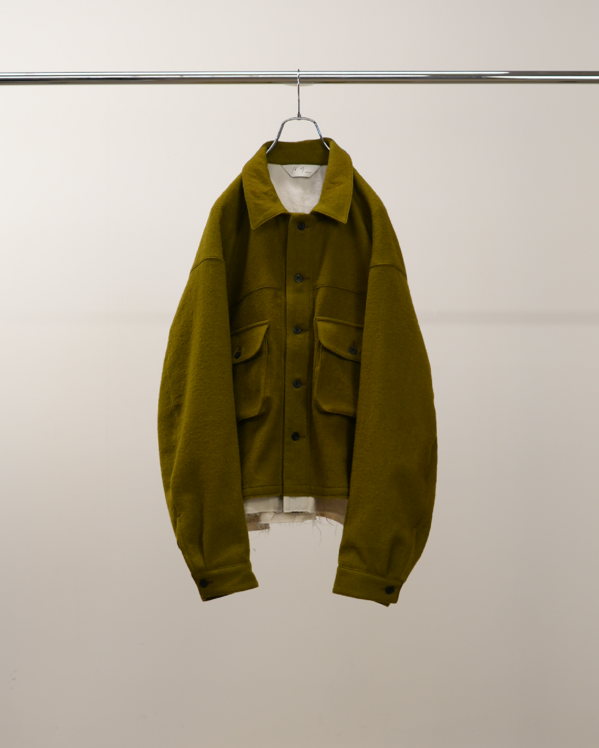 SHRINK WOOL LAYERING JACKET(OLIVE) – ANCELLM SHRINK WOOL LAYERING JACKET(OLIVE) – ANCELLM