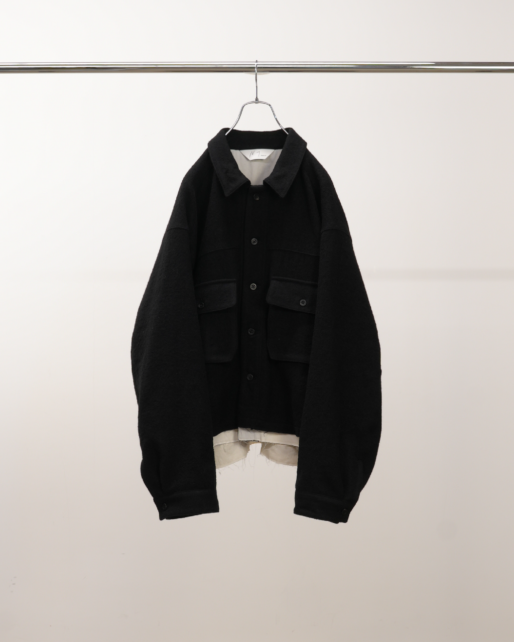 SHRINK WOOL LAYERING JACKET(BLACK) – ANCELLM SHRINK WOOL LAYERING JACKET(BLACK) – ANCELLM