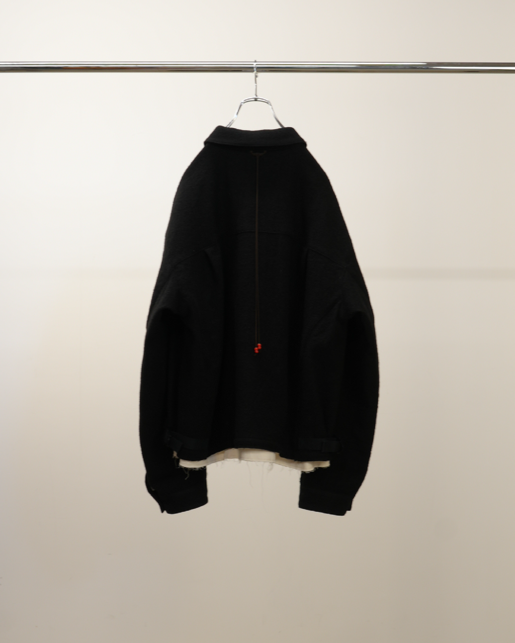 SHRINK WOOL LAYERING JACKET(BLACK) – ANCELLM SHRINK WOOL LAYERING JACKET(BLACK) – ANCELLM