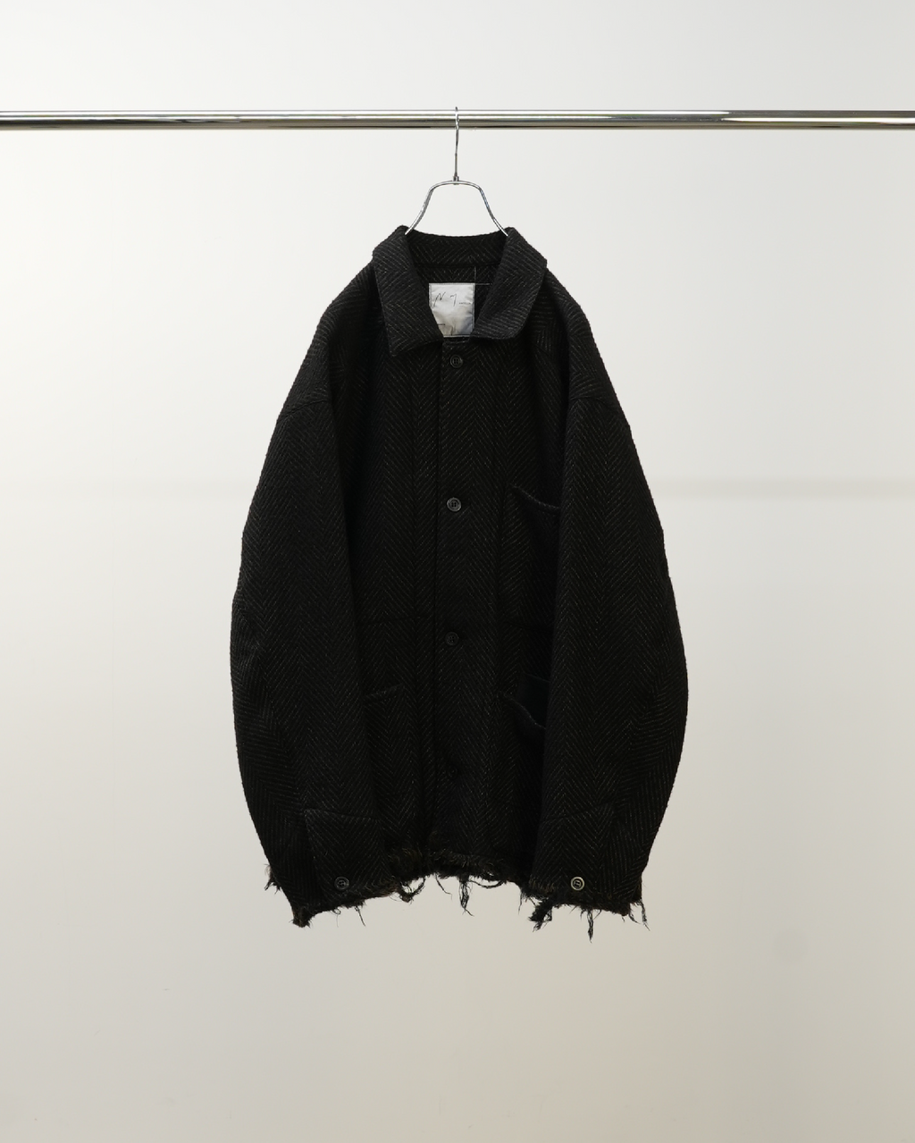DAMAGE WOOL HERRINGBONE COVER ALL(BROWN×BLACK)