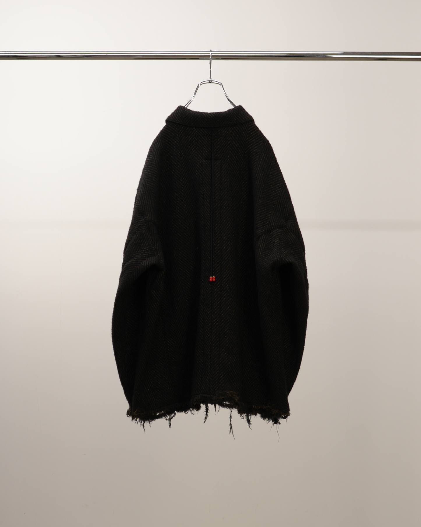 DAMAGE WOOL HERRINGBONE COVER ALL(BROWN×BLACK)