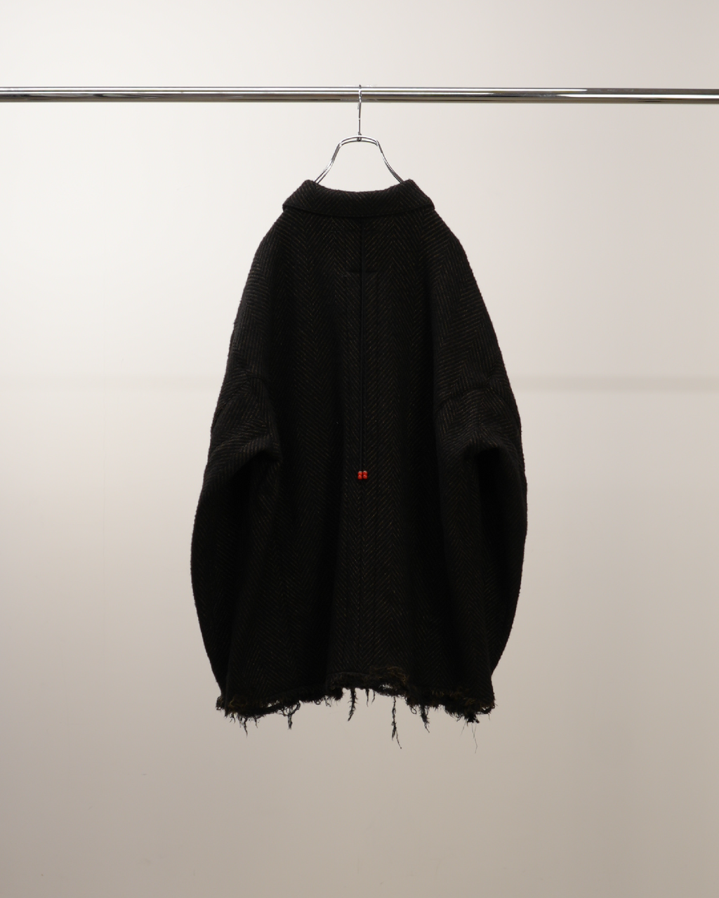 DAMAGE WOOL HERRINGBONE COVER ALL(BROWN×BLACK)