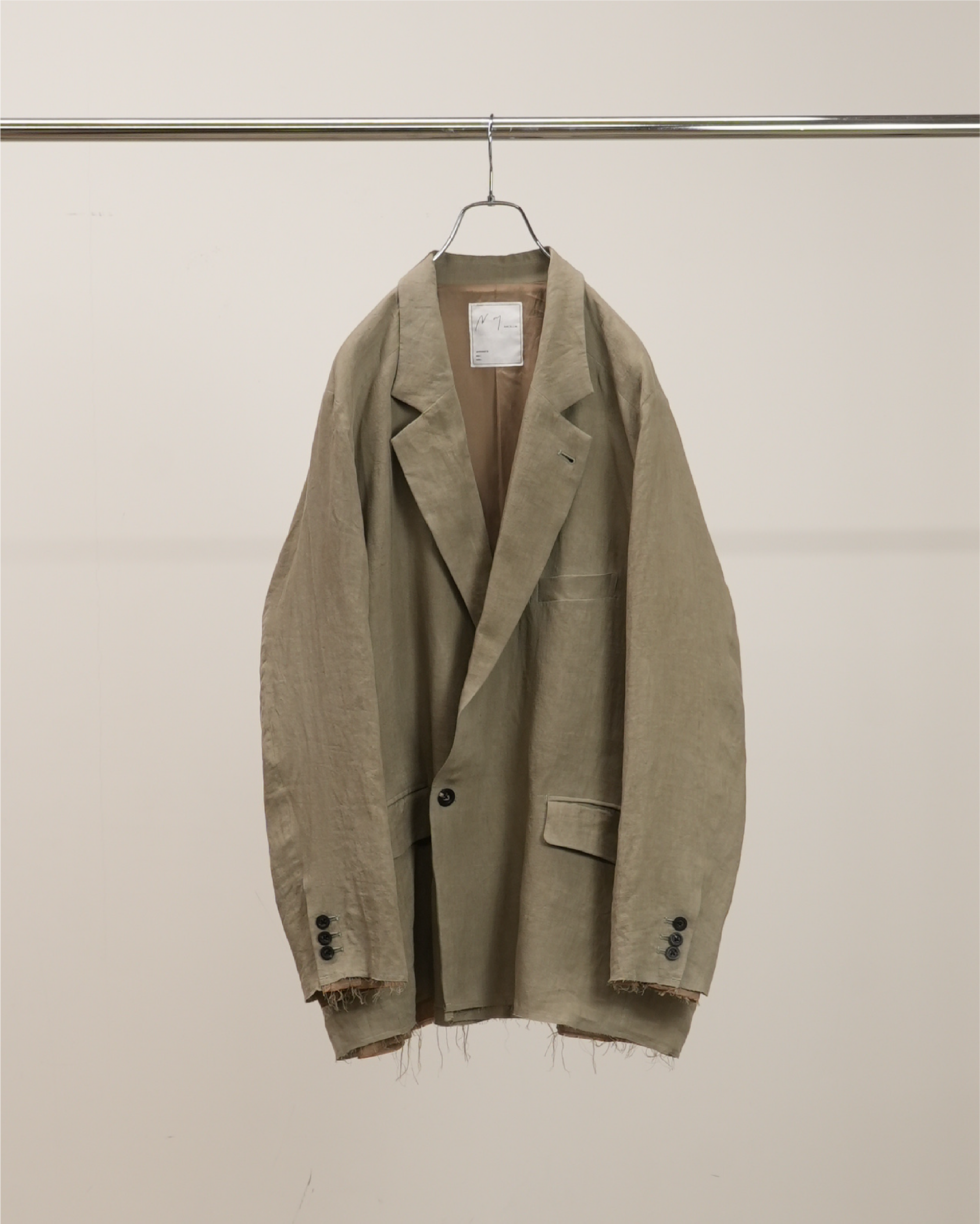 100/S LINEN TAILORED JACKET(KHAKIBEIGE) – ANCELLM 100/S LINEN TAILORED JACKET(KHAKIBEIGE) – ANCELLM