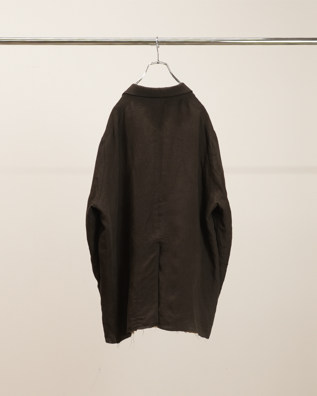 100/S LINEN TAILORED JACKET(BROWN) – ANCELLM 100/S LINEN TAILORED JACKET(BROWN) – ANCELLM