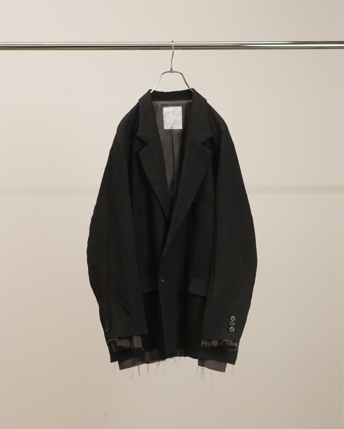 100/S LINEN TAILORED JACKET(BLACK) – ANCELLM 100/S LINEN TAILORED JACKET(BLACK) – ANCELLM