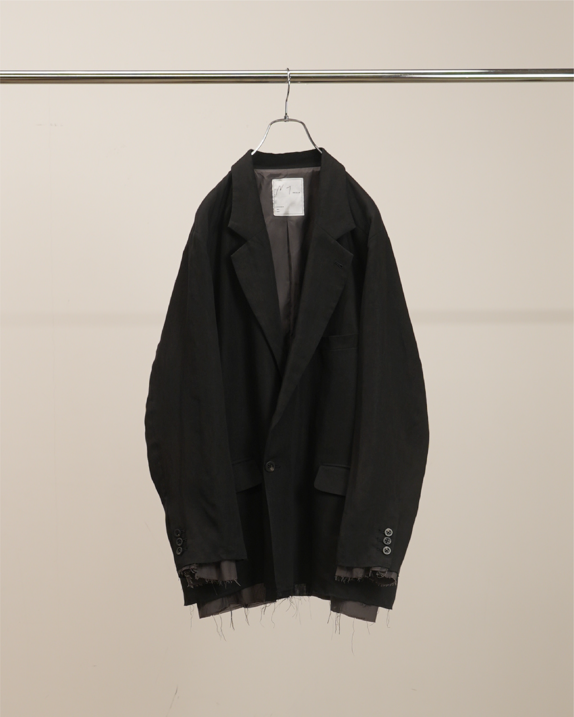 100/S LINEN TAILORED JACKET(BLACK) – ANCELLM
