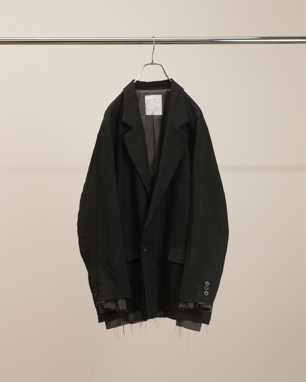 100/S LINEN TAILORED JACKET(BLACK)