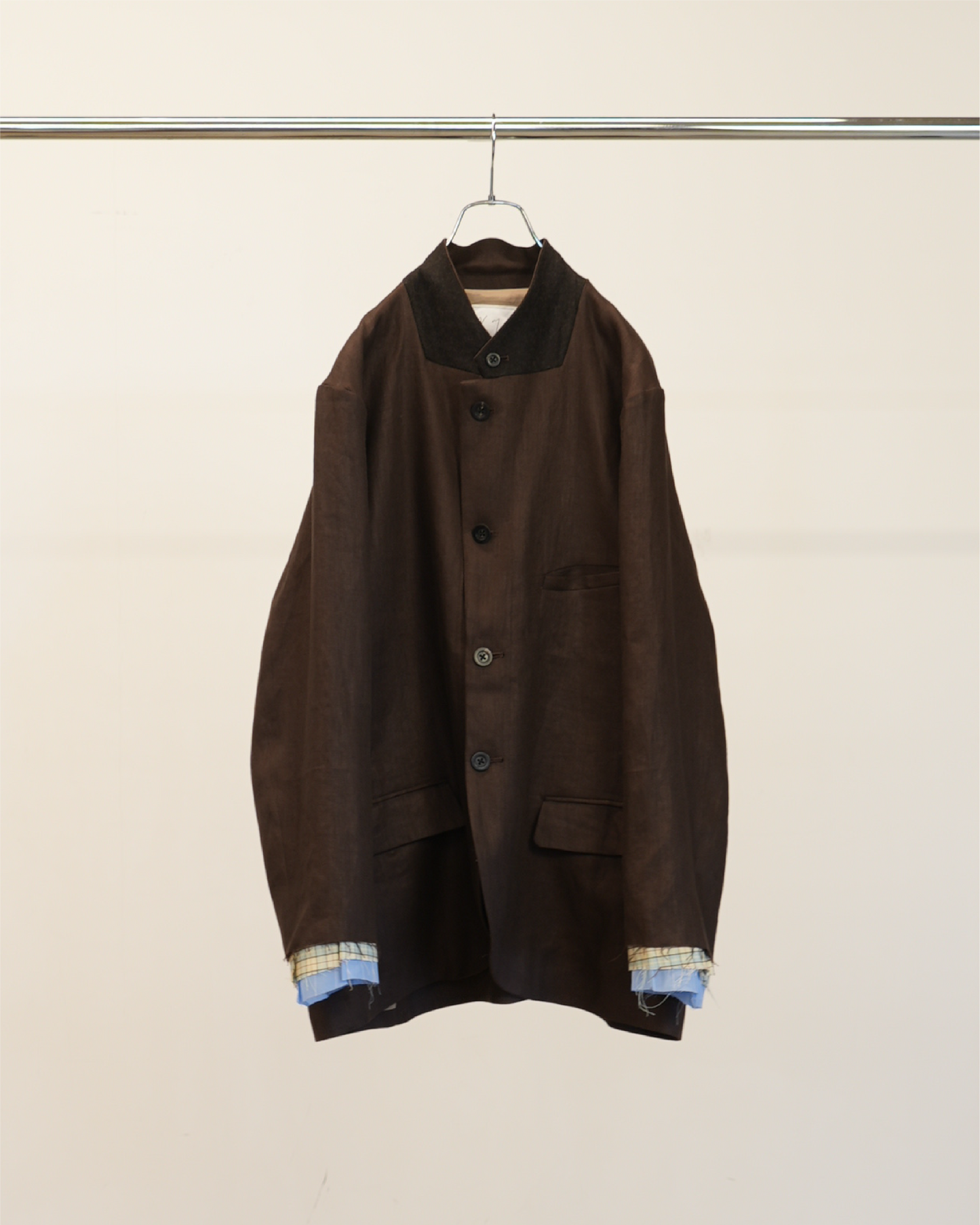 LAYERED TAILORED JACKET(BROWN)