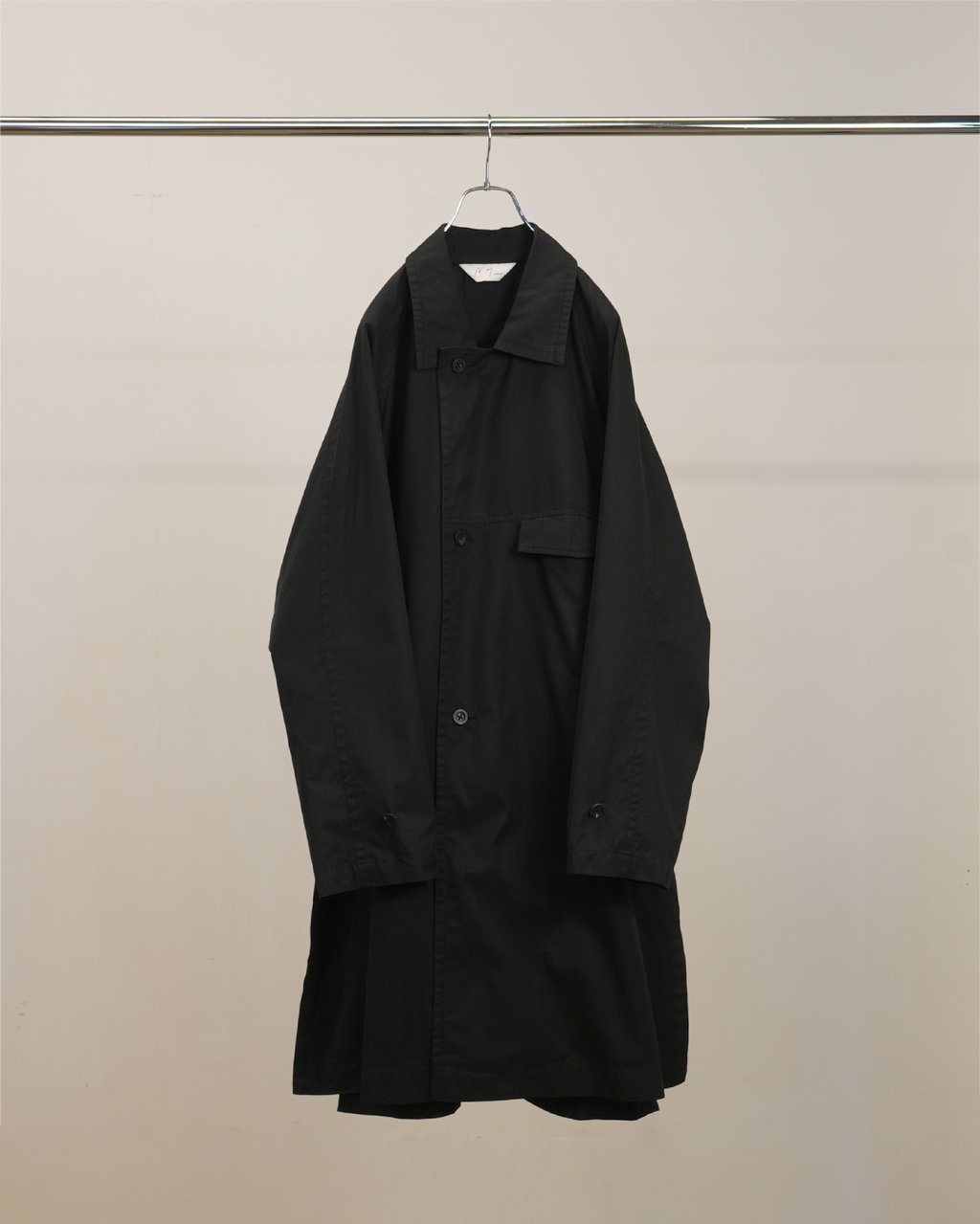 SINGLE BREASTED COLLAR COAT(BLACK)
