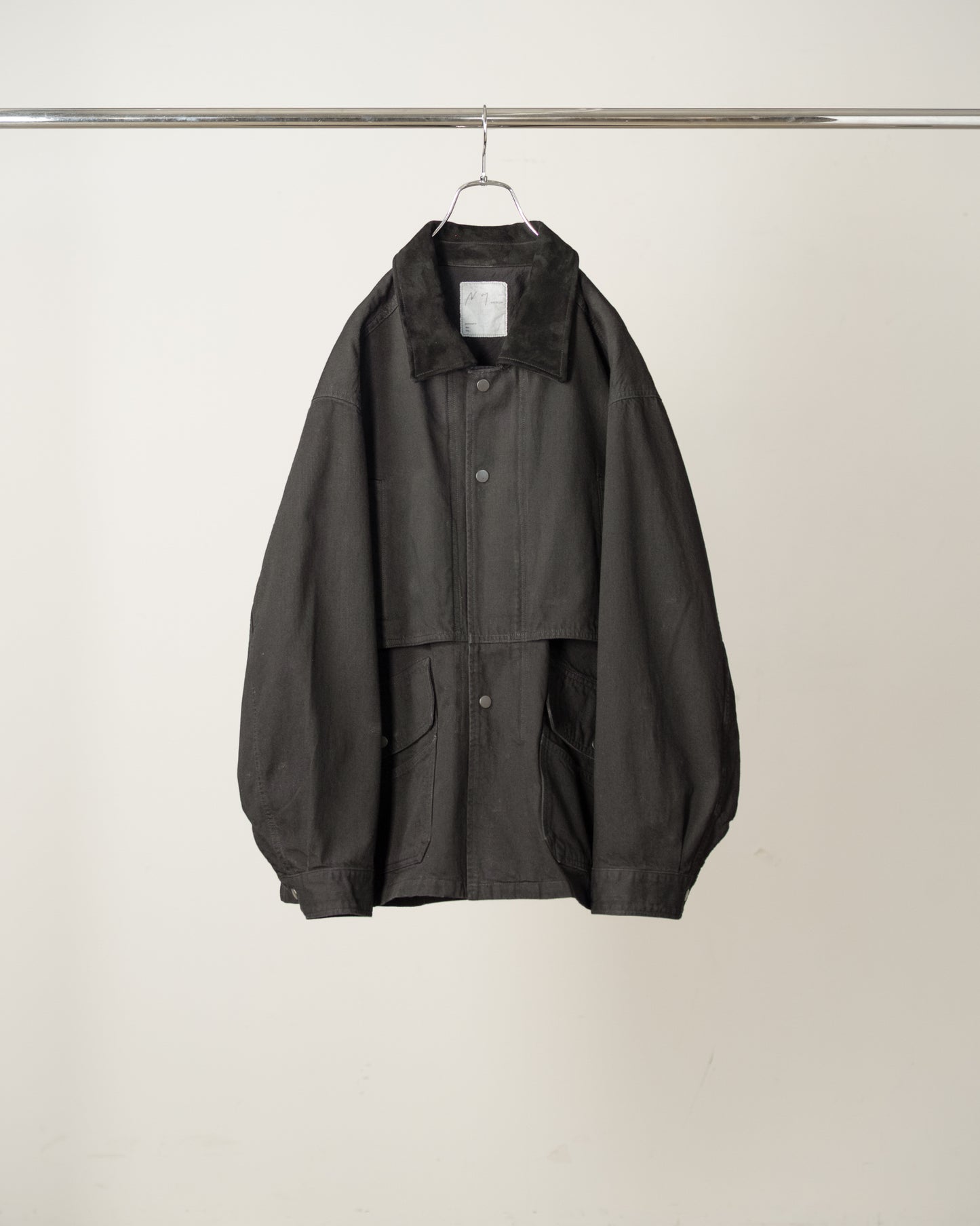AGING DENIM HALF JACKET(BLACK)