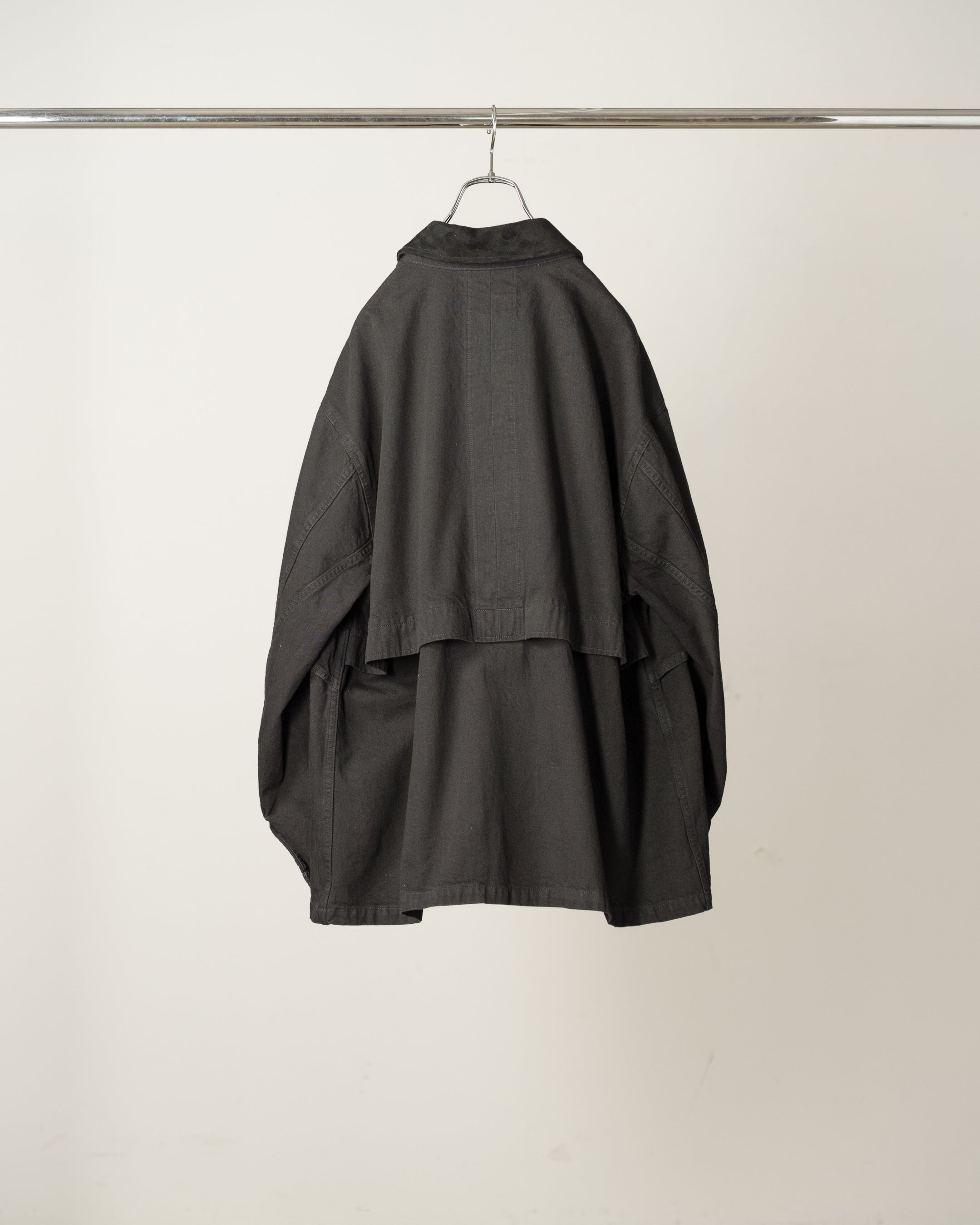 AGING DENIM HALF JACKET(BLACK) – ANCELLM