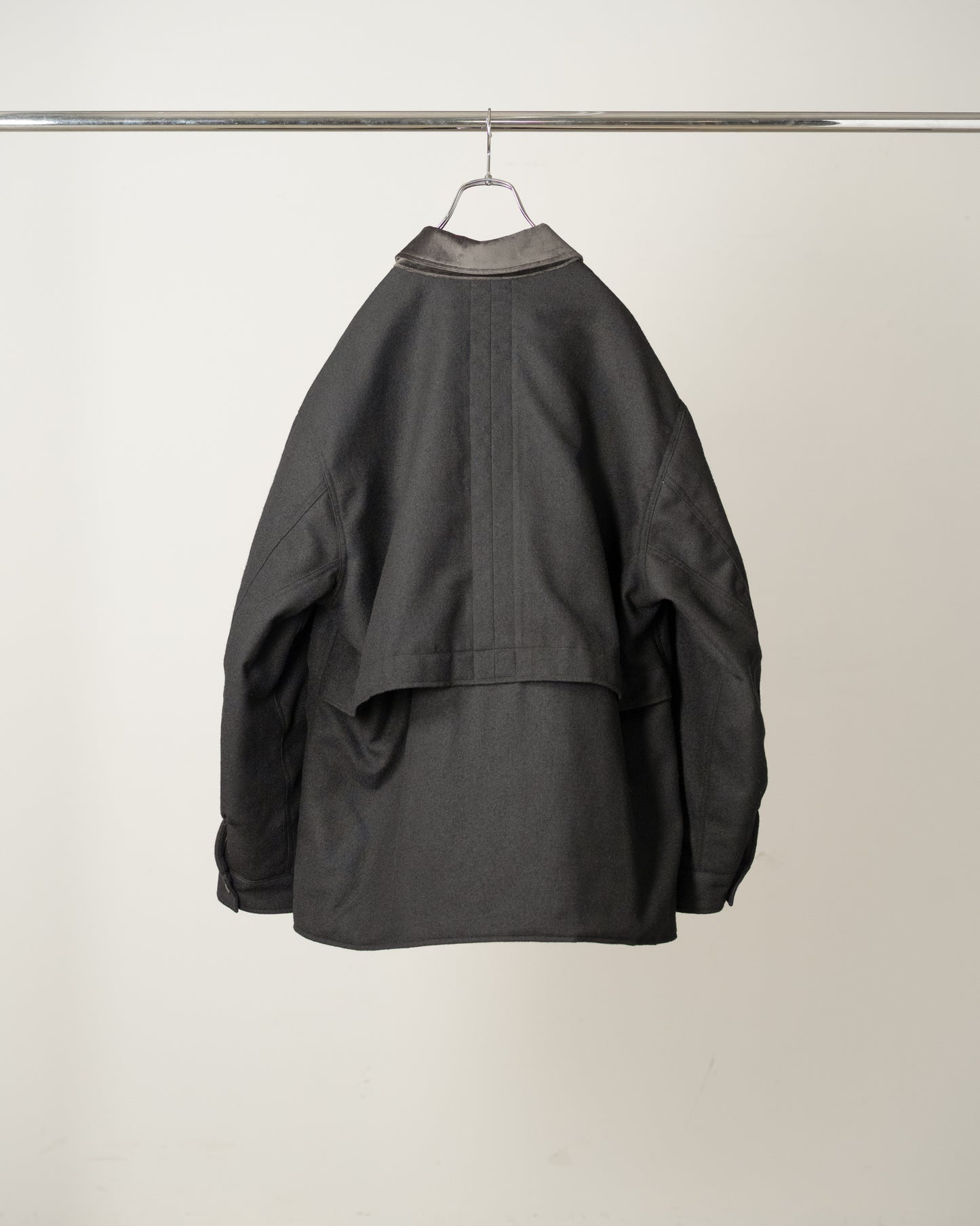WOOL HALF JACKET(BLACK)