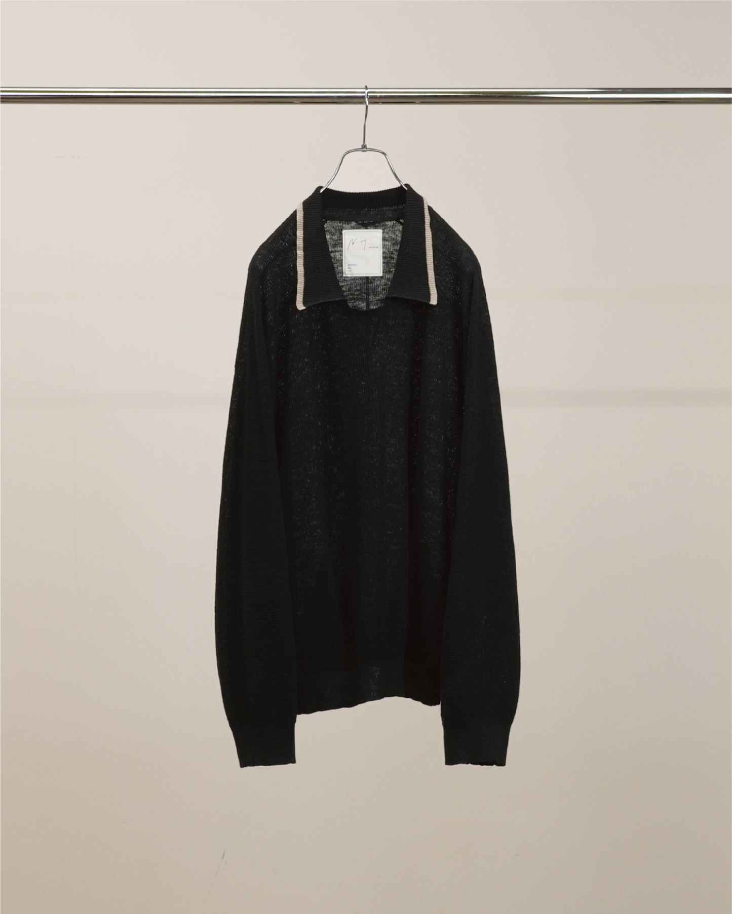 CONTRAST COLLAR KNIT(BLACK)
