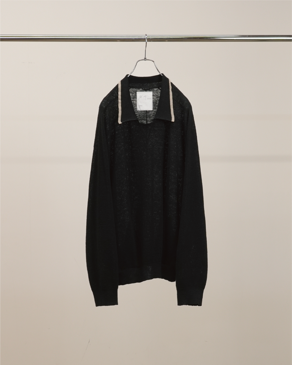 CONTRAST COLLAR KNIT(BLACK)