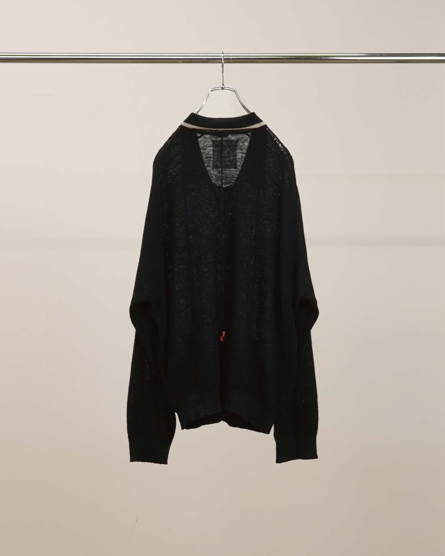 CONTRAST COLLAR KNIT(BLACK)