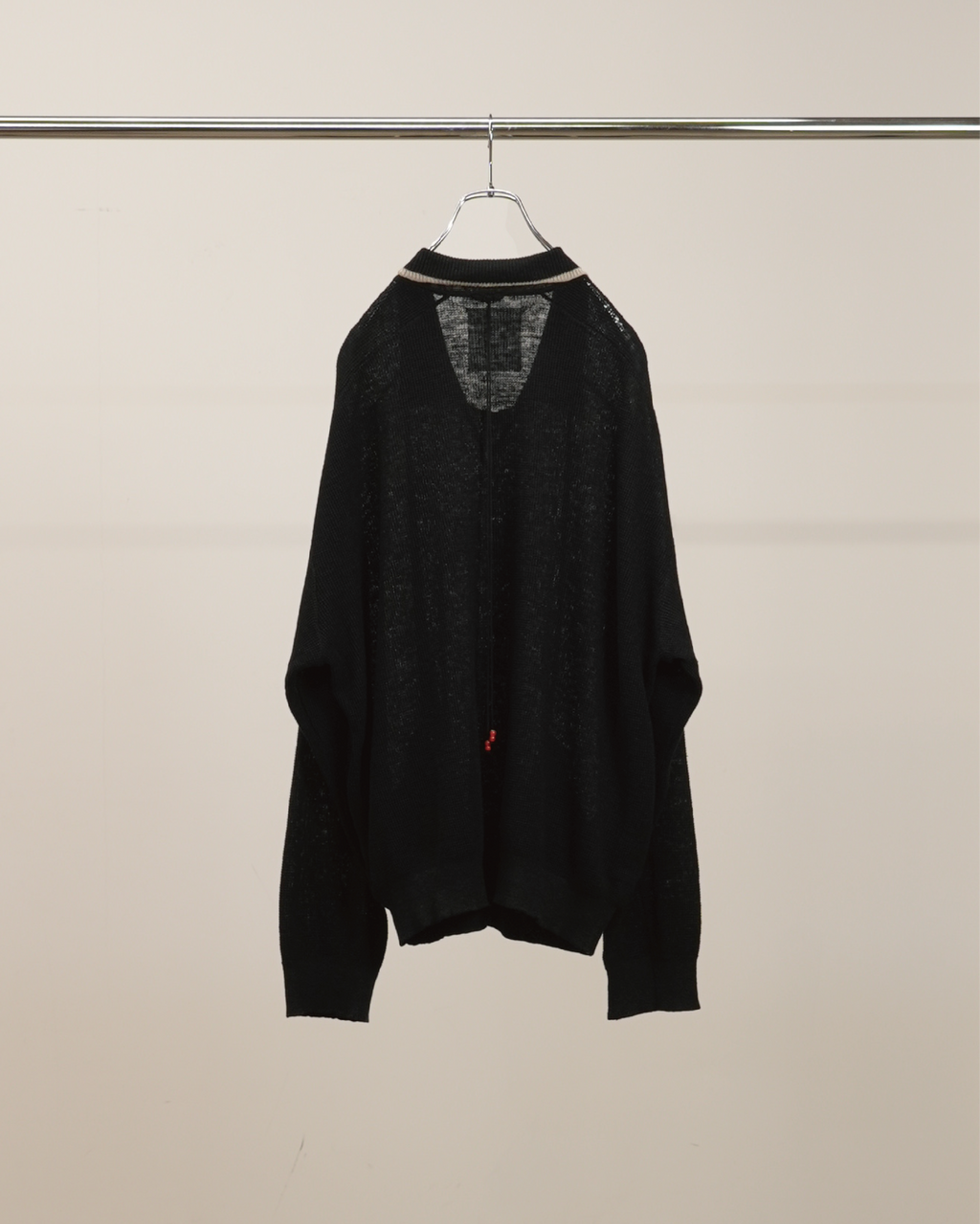 CONTRAST COLLAR KNIT(BLACK)