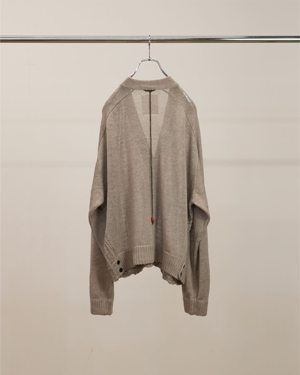 LACED KNIT CARDIGAN(BEIGE)