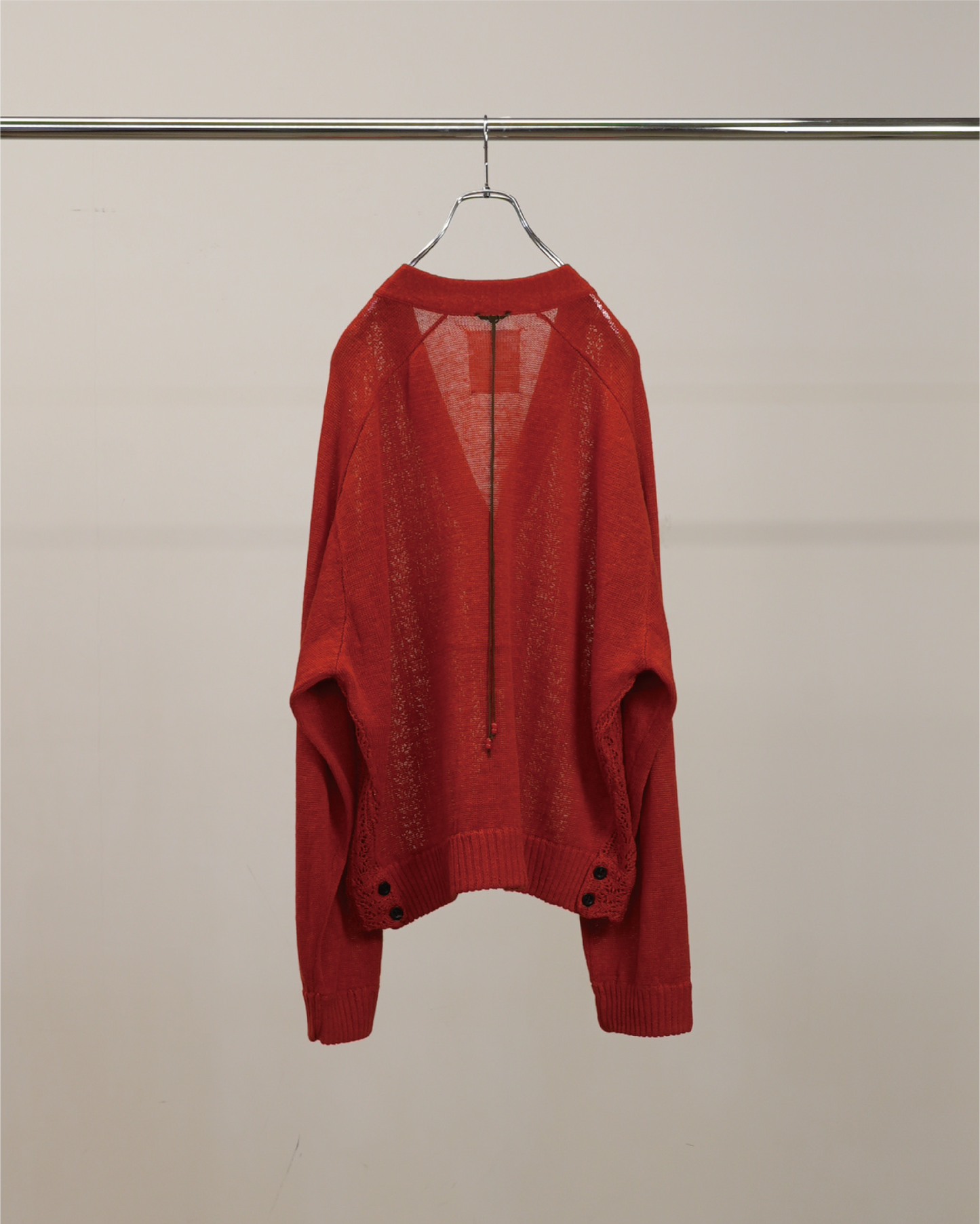 LACED KNIT CARDIGAN(RED)