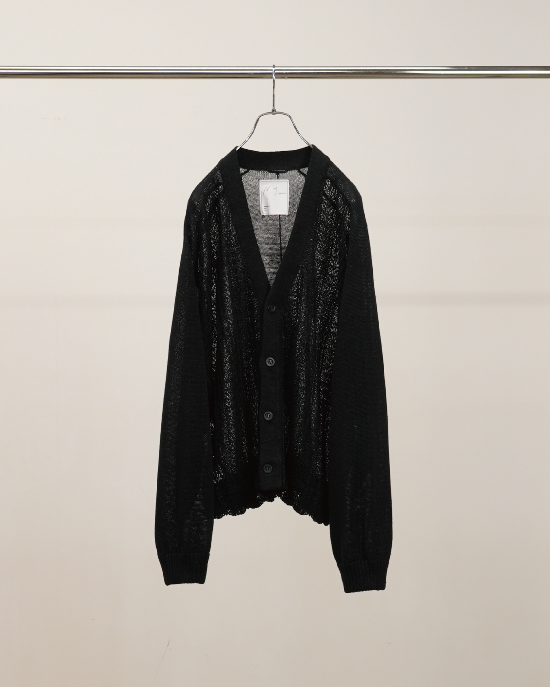 LACED KNIT CARDIGAN(BLACK) – ANCELLM