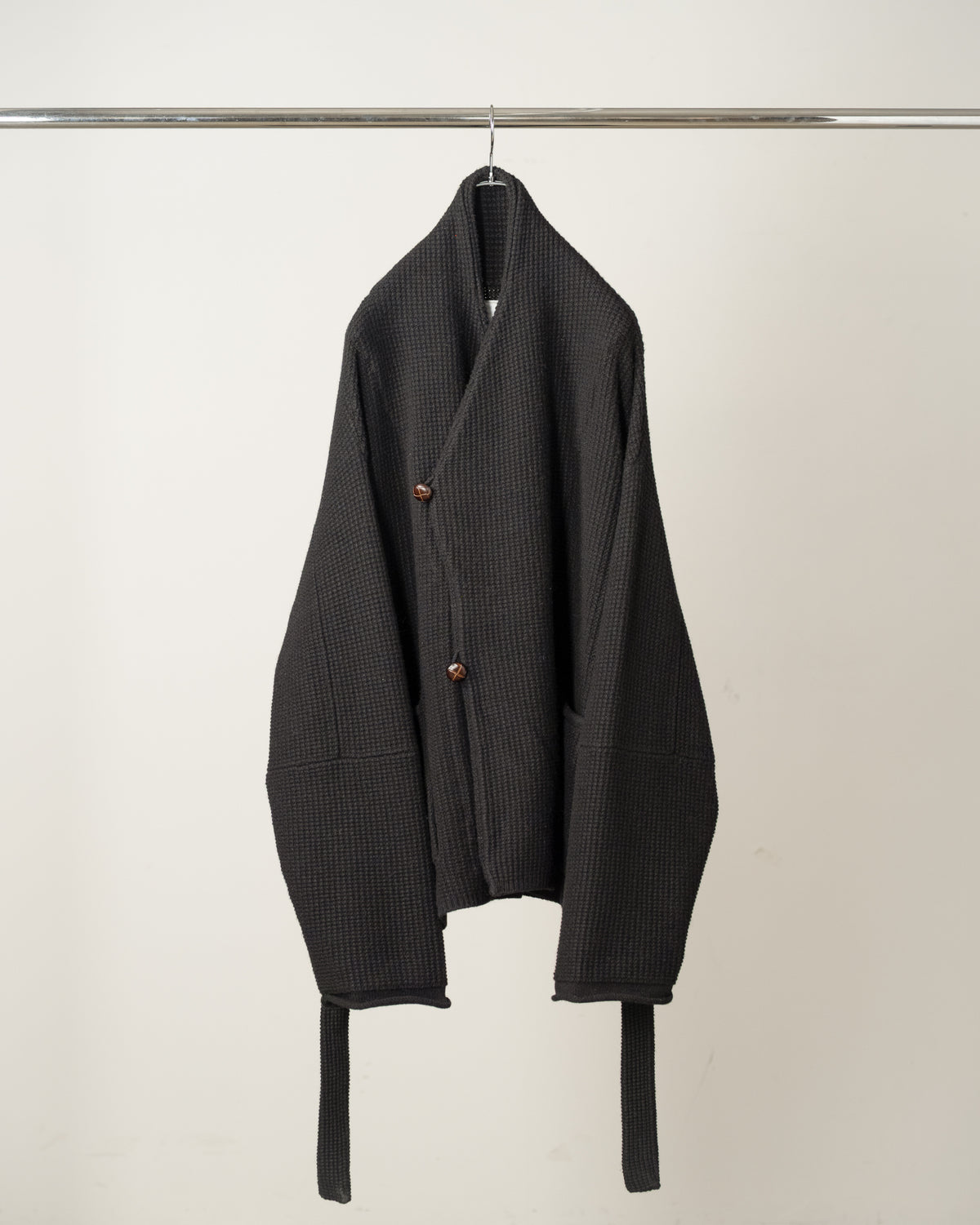 SHAWL COLLAR KNIT CARDIGAN(BLACK)