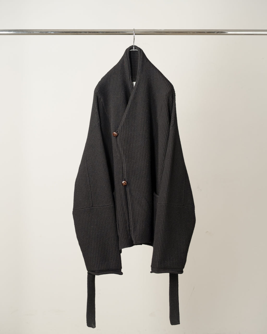 SHAWL COLLAR KNIT CARDIGAN(BLACK)