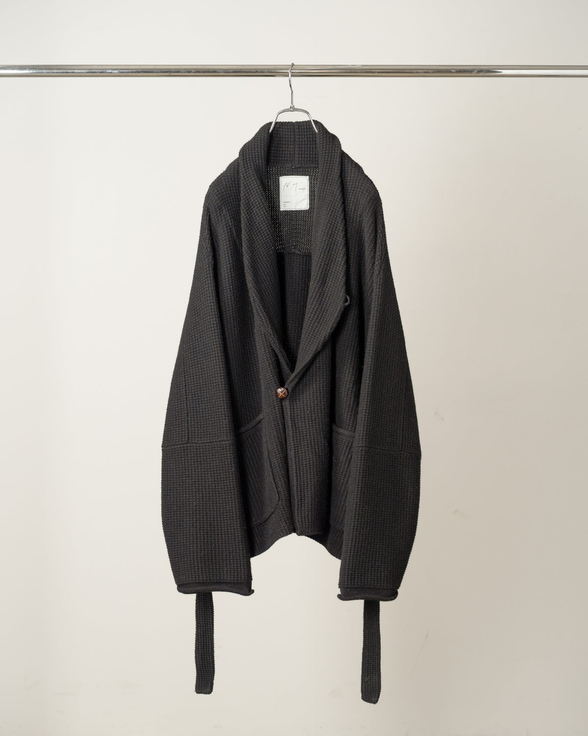 SHAWL COLLAR KNIT CARDIGAN(BLACK)