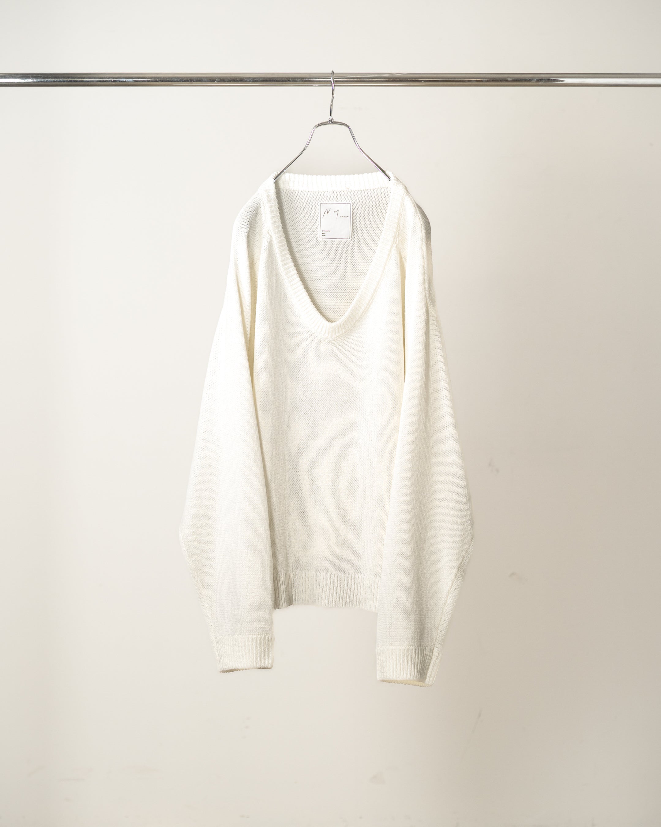 ANCELLM UV NECK KNIT サイズ1 週末限定 UV NECK KNIT(WHITE) – ANCELLM