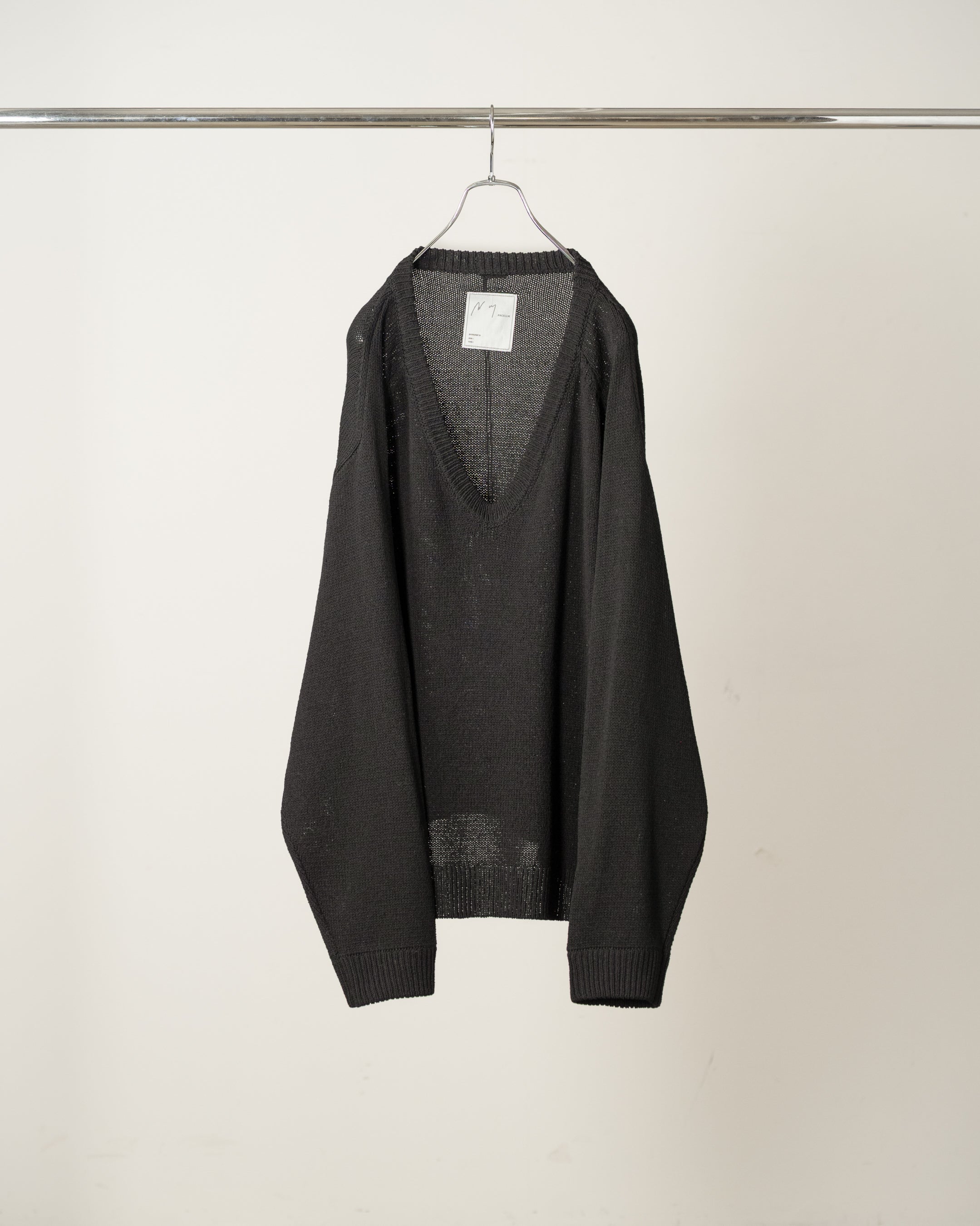 ANCELLM UV NECK KNIT サイズ1 週末限定 UV NECK KNIT(BLACK) – ANCELLM