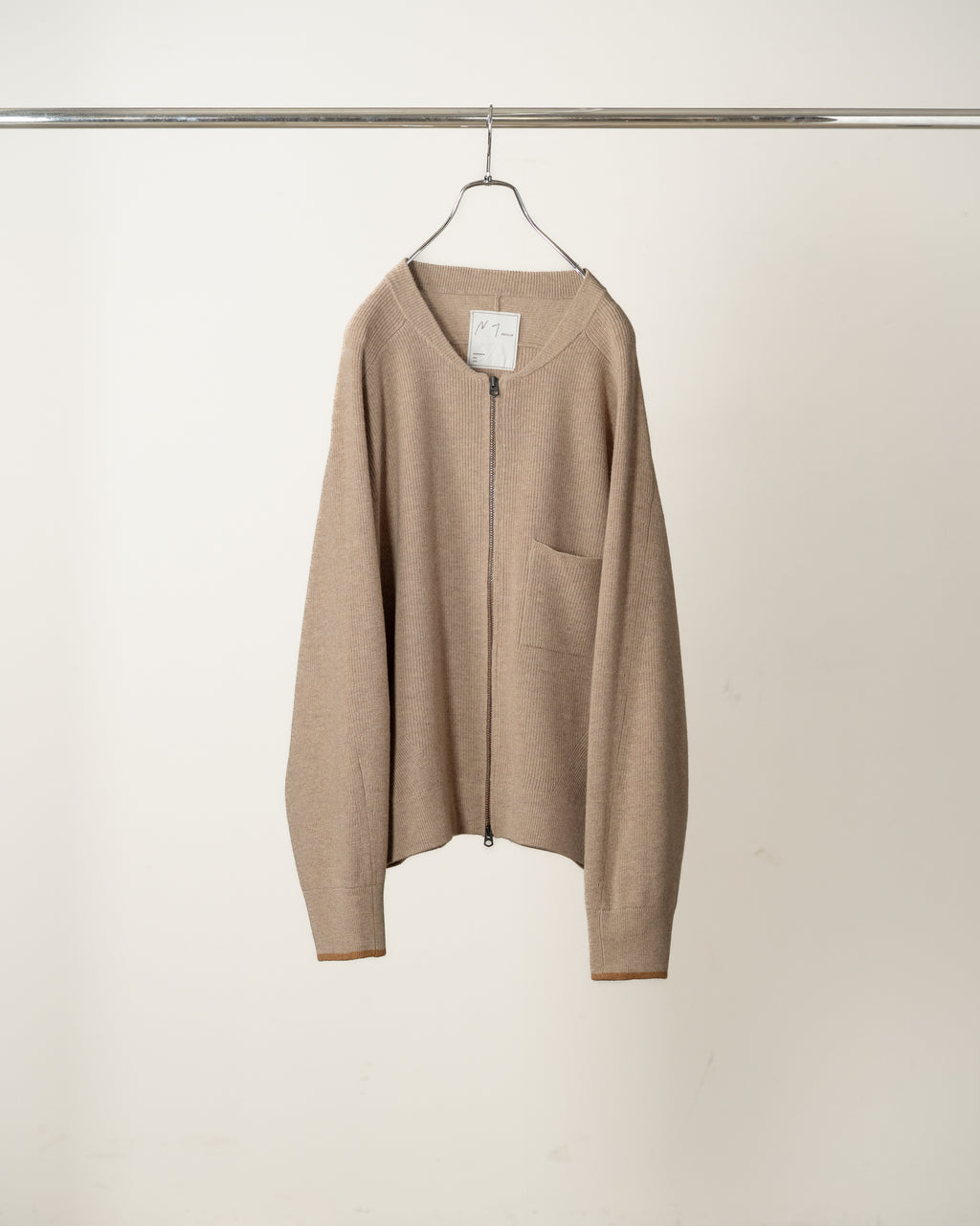 FULL ZIPPED KNIT CARDIGAN(BEIGE)