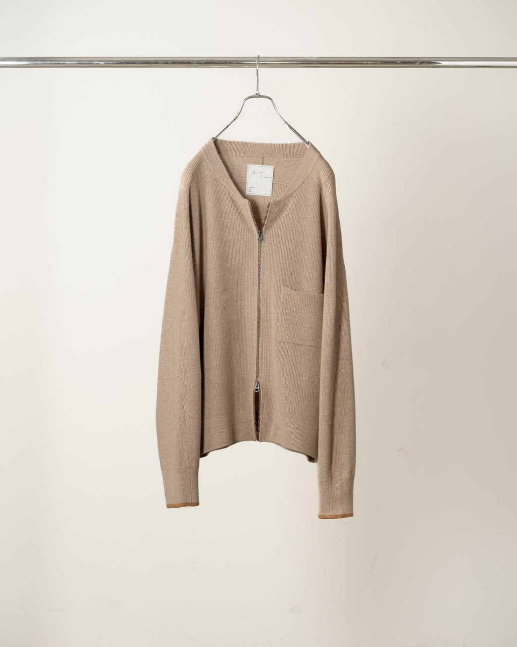 FULL ZIPPED KNIT CARDIGAN(BEIGE)