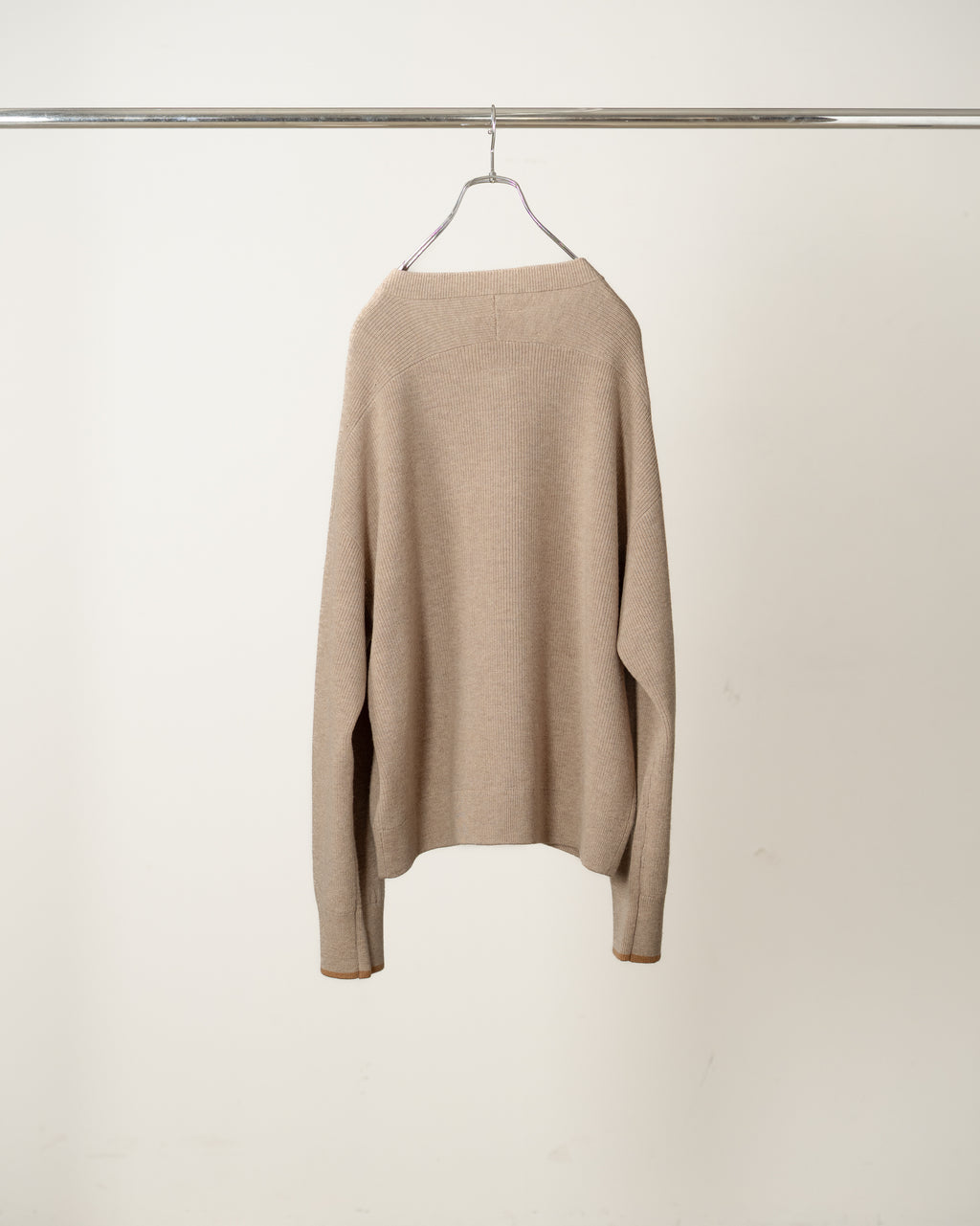 FULL ZIPPED KNIT CARDIGAN(BEIGE)