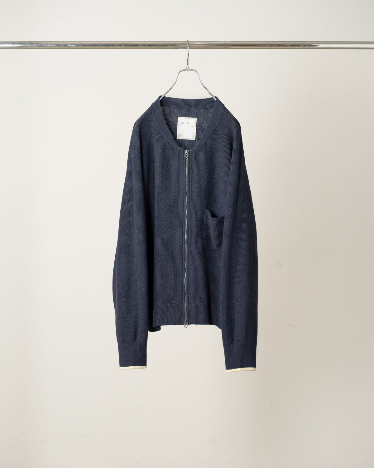 FULL ZIPPED KNIT CARDIGAN(NAVY)
