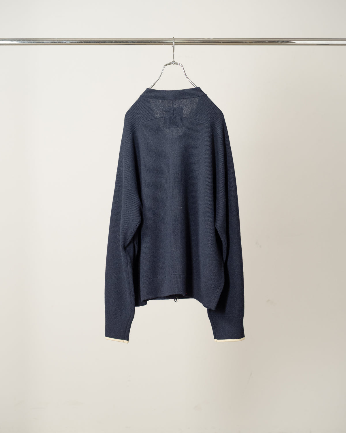 FULL ZIPPED KNIT CARDIGAN(NAVY)