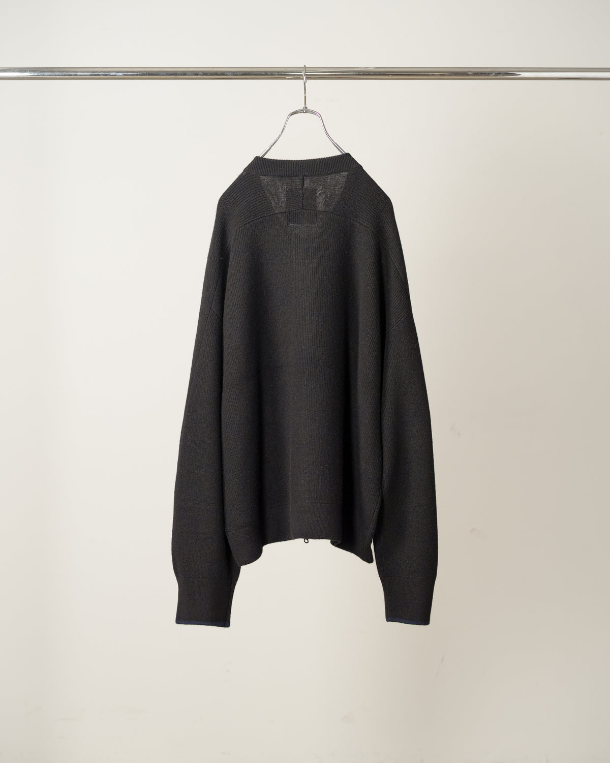 FULL ZIPPED KNIT CARDIGAN(BLACK)