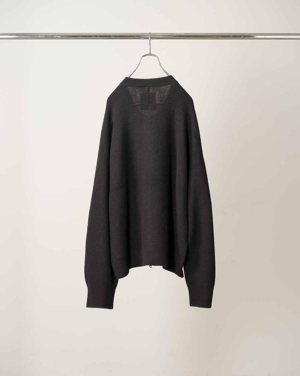 FULL ZIPPED KNIT CARDIGAN(BLACK)