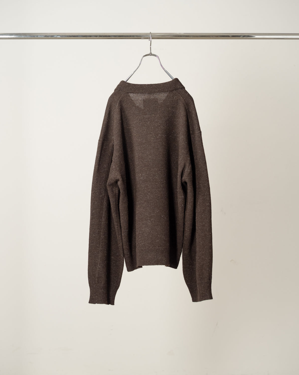 SHETLAND WOOL SKIPPER KNIT(BROWN)