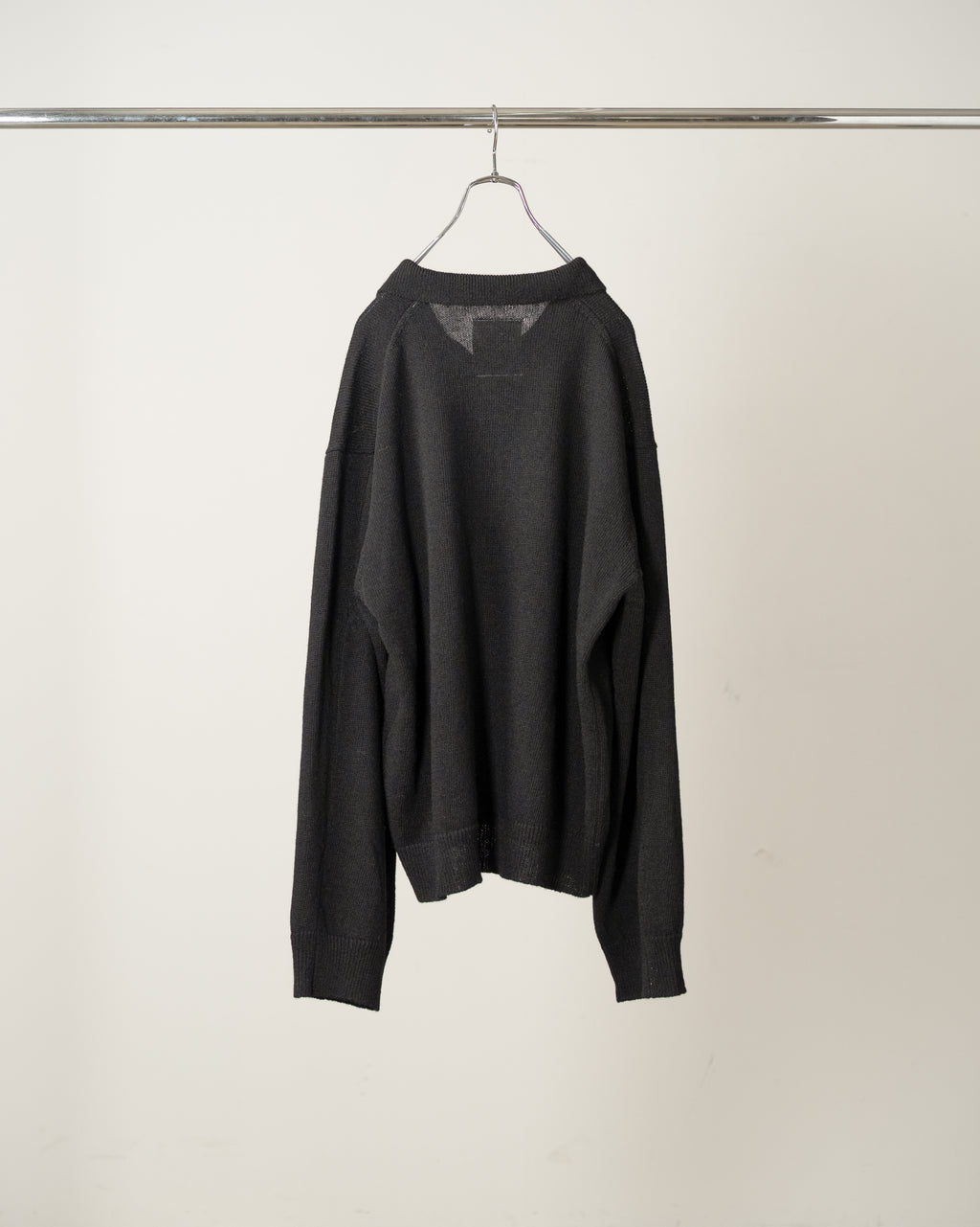 SHETLAND WOOL SKIPPER KNIT(BLACK)