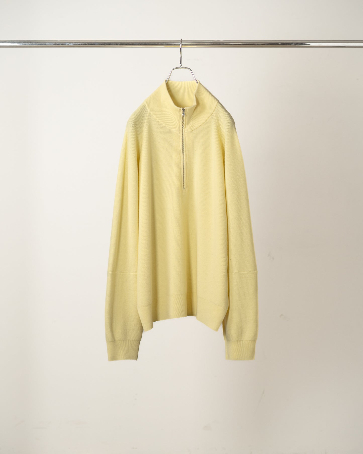 120'S WOOL HALF ZIP KNIT(YELLOW)
