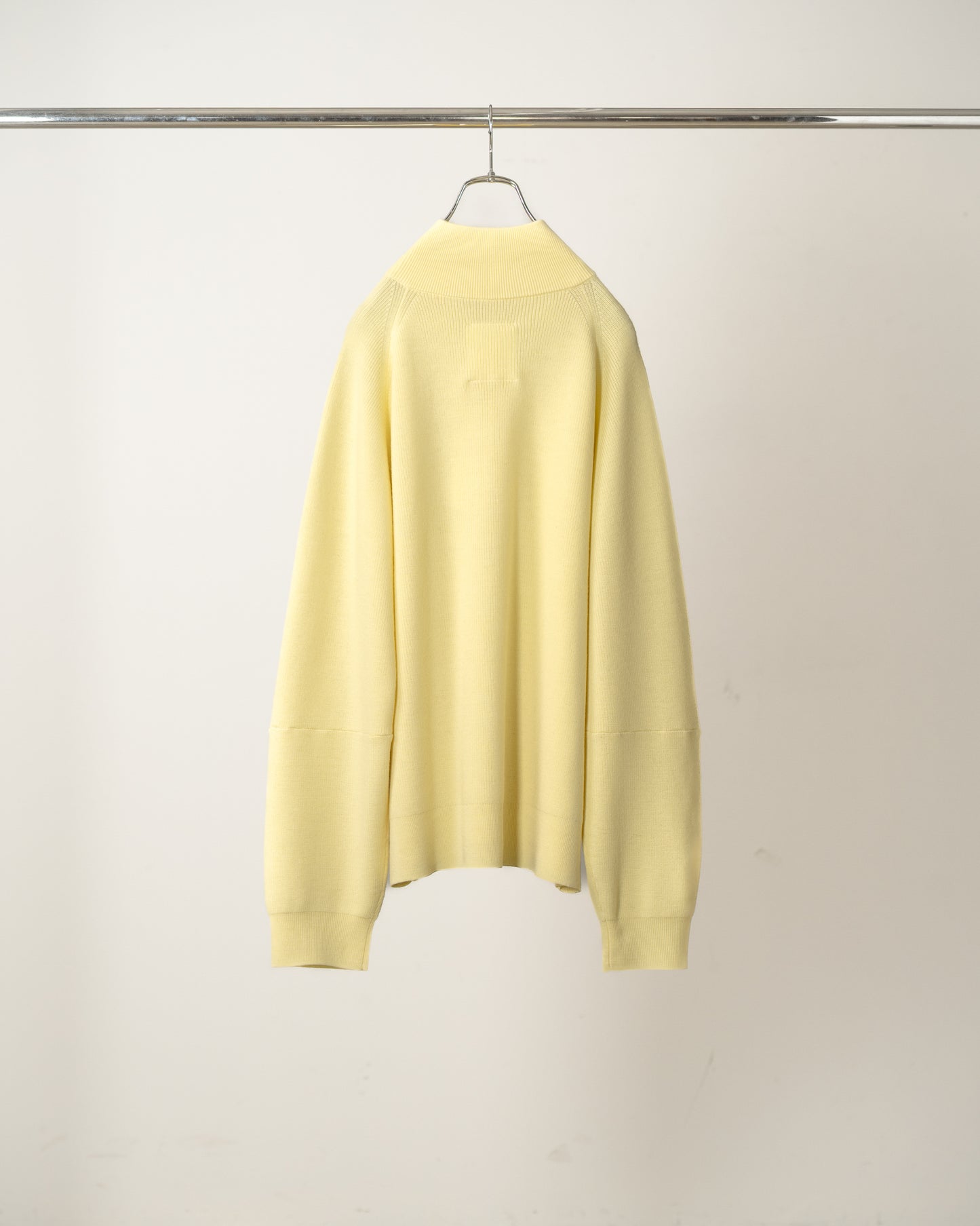 120'S WOOL HALF ZIP KNIT(YELLOW)