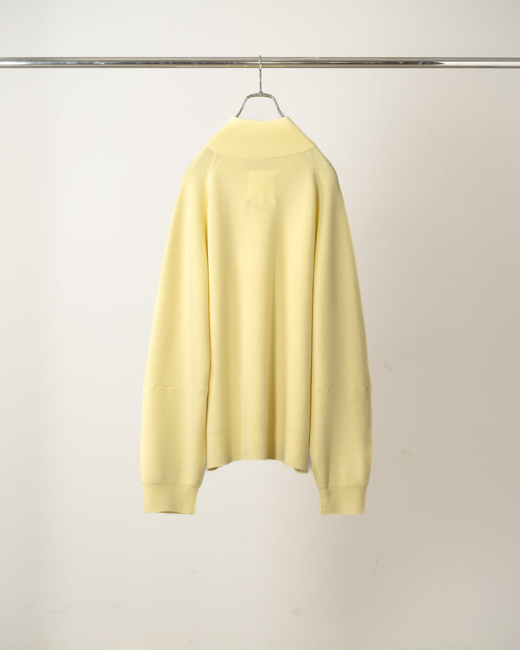 120'S WOOL HALF ZIP KNIT(YELLOW)
