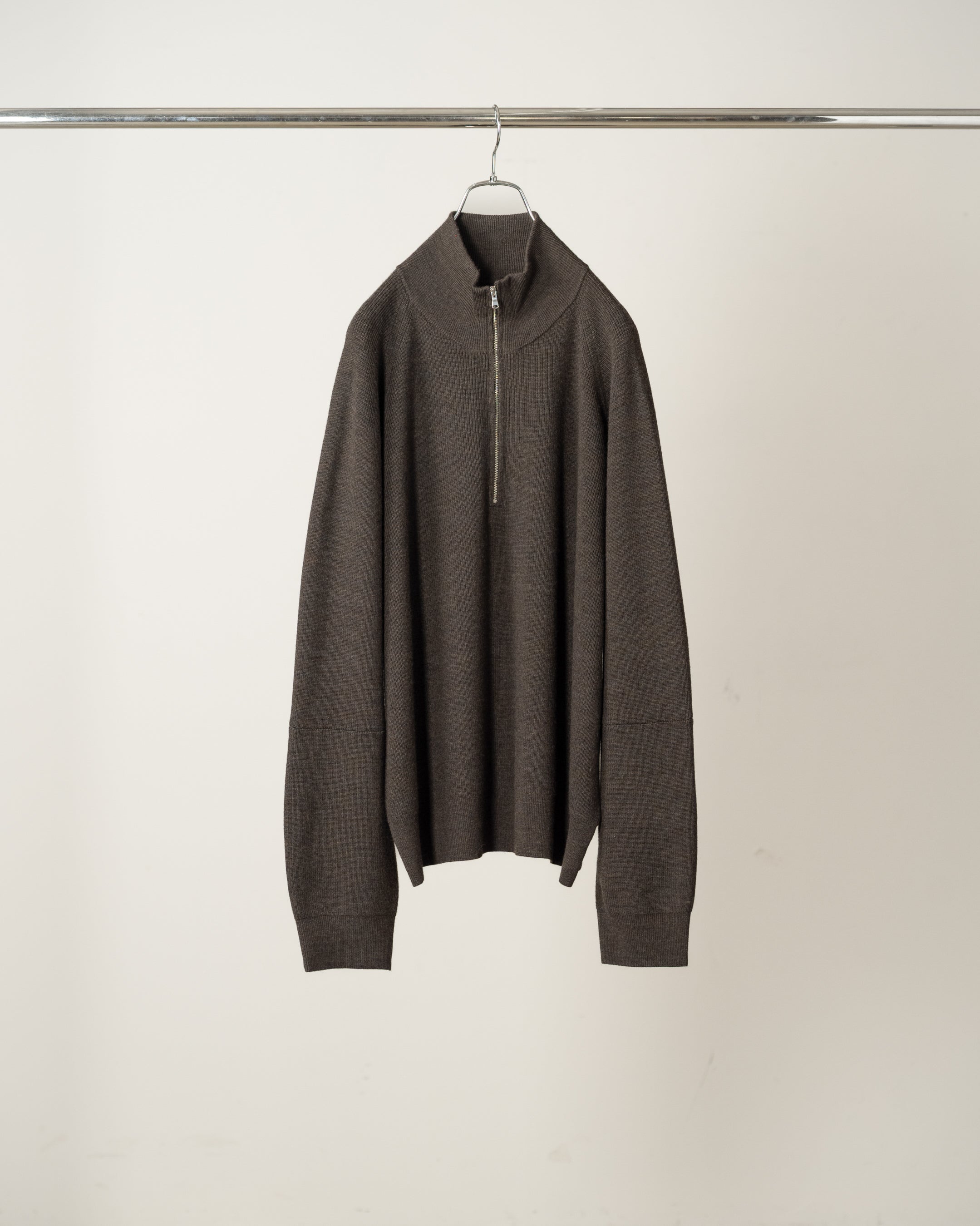 洋楽 Aym 120'S WOOL HALF ZIP KNIT(MARRON) – ANCELLM