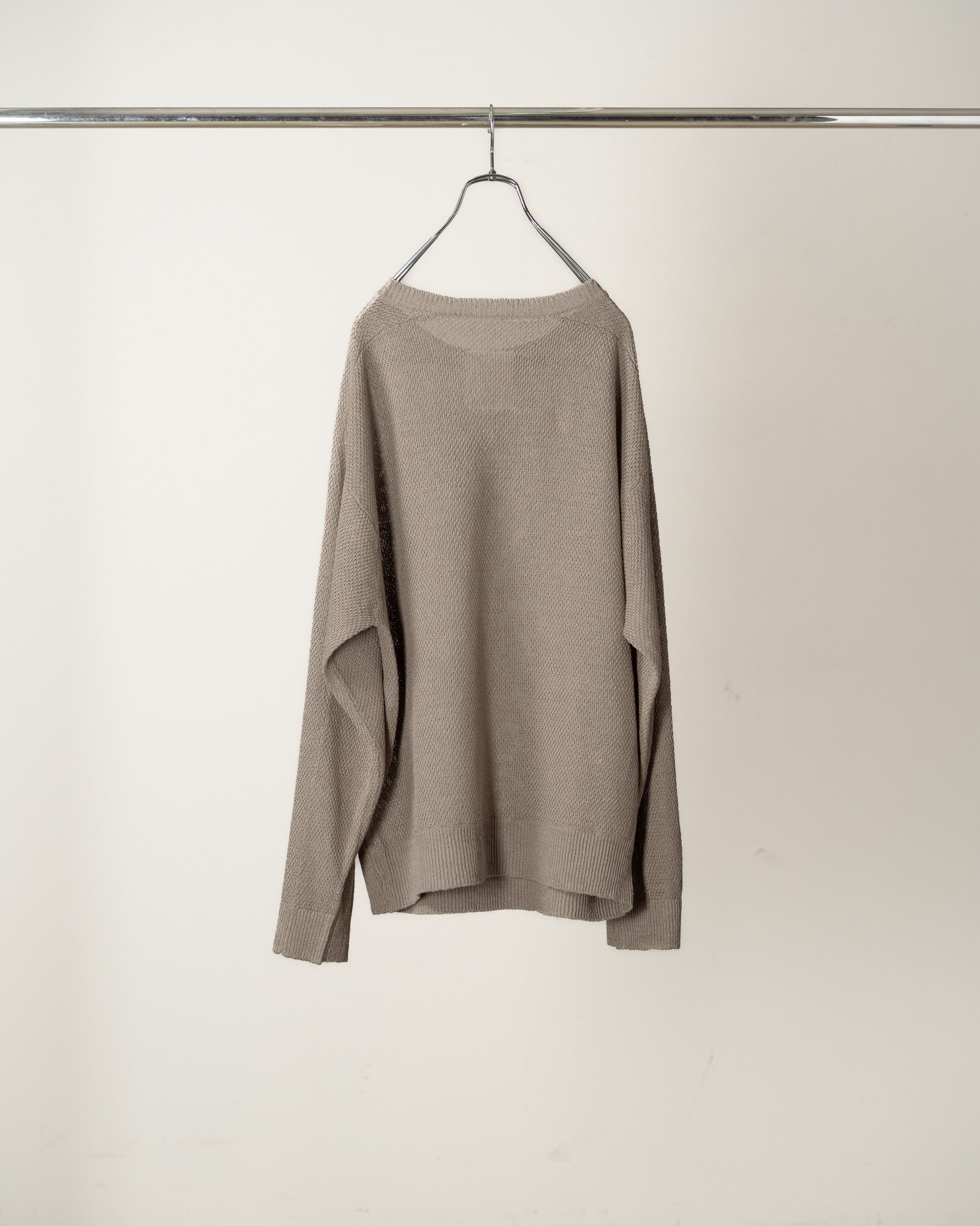 トップス ANCELLM 26SS LINEN TUCK IN KNIT GREIGE 2 LINEN TUCK IN KNIT(GREIGE) – ANCELLM