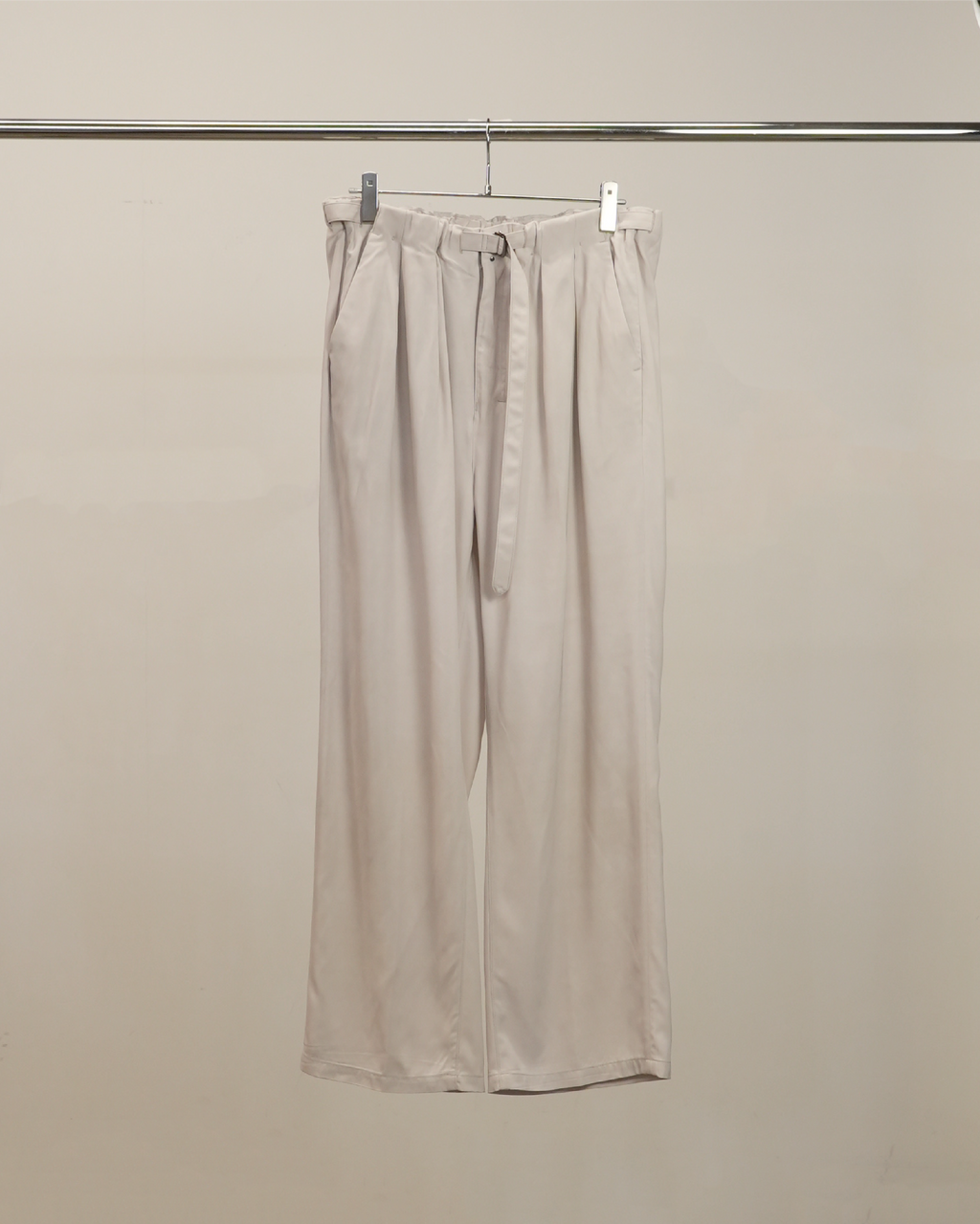VISCOSE BELT-LESS TROUSERS(OFF)