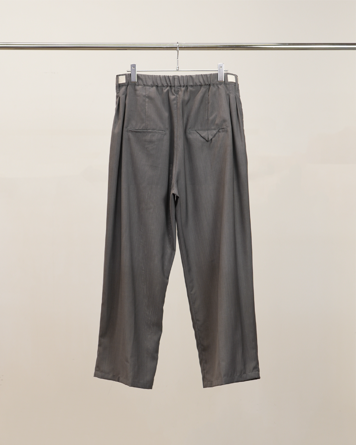 BELTED WOOL SLACKS(GRAY)