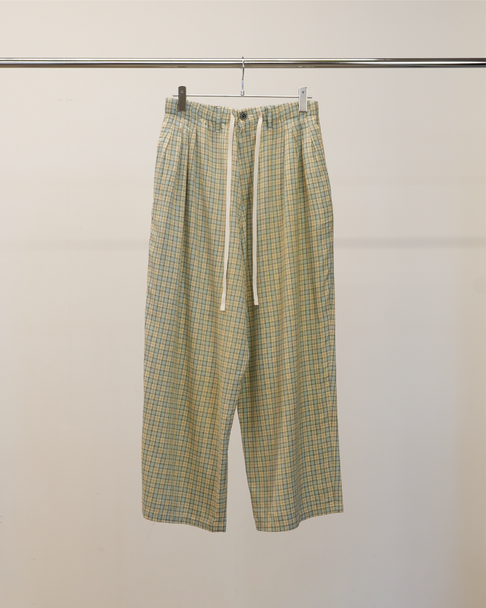 NEL CHECK EASY PANTS(CREAM) – ANCELLM