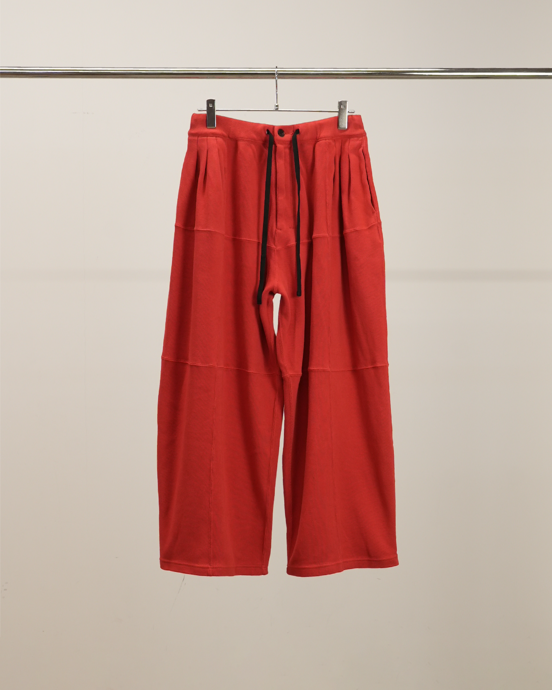 SMOOTH PANEL WIDE SLACKS(RED) – ANCELLM