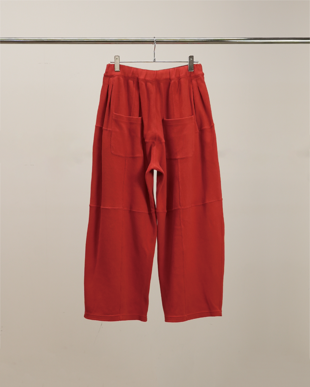 SMOOTH PANEL WIDE SLACKS(RED)